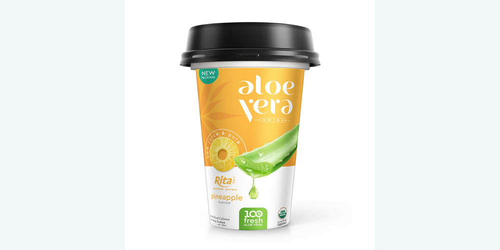 Aloe Vera With Pineapple Flavor 330ml PP Cup Rita Brand